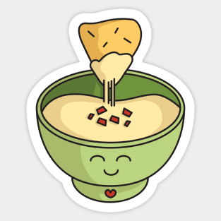 Kawaii Queso Bowl with Chip Sticker